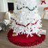 Hand Felted Wool Christmas Tree Skirt - Overlapping Flowers Border in Maroon - 64"/72" - ARCADIA HOME